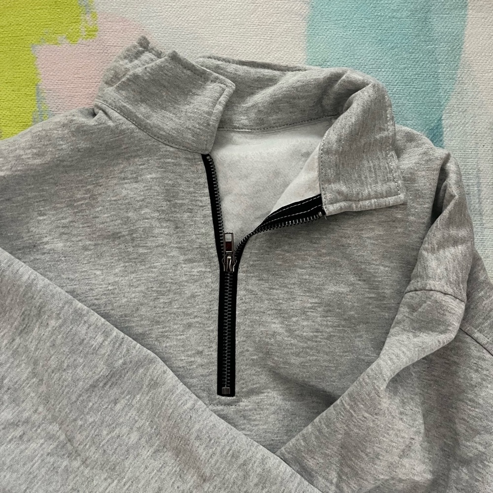 Grey Quarter Zip Up